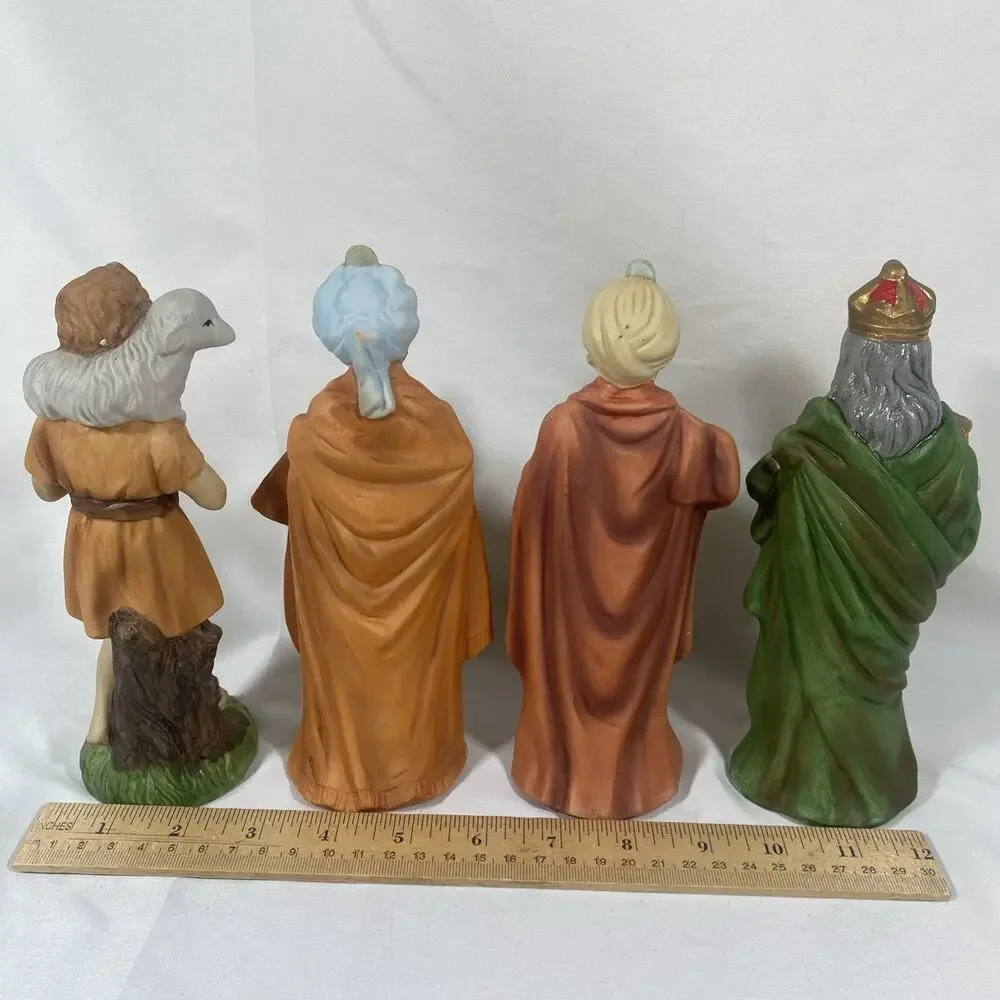 Homco Nativity Sets 5216 9 Piece & 5552 3 Piece Porcelain Bisque Complete W/Foam